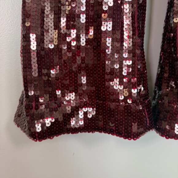 *NEW Rotate Sequin Jumpsuit Dark Red Size 8 - Picture 7 of 14
